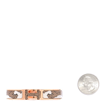 Hermes Enamel Narrow Print Guepards Clic Clac H Bracelet PM Sable 2 of 5