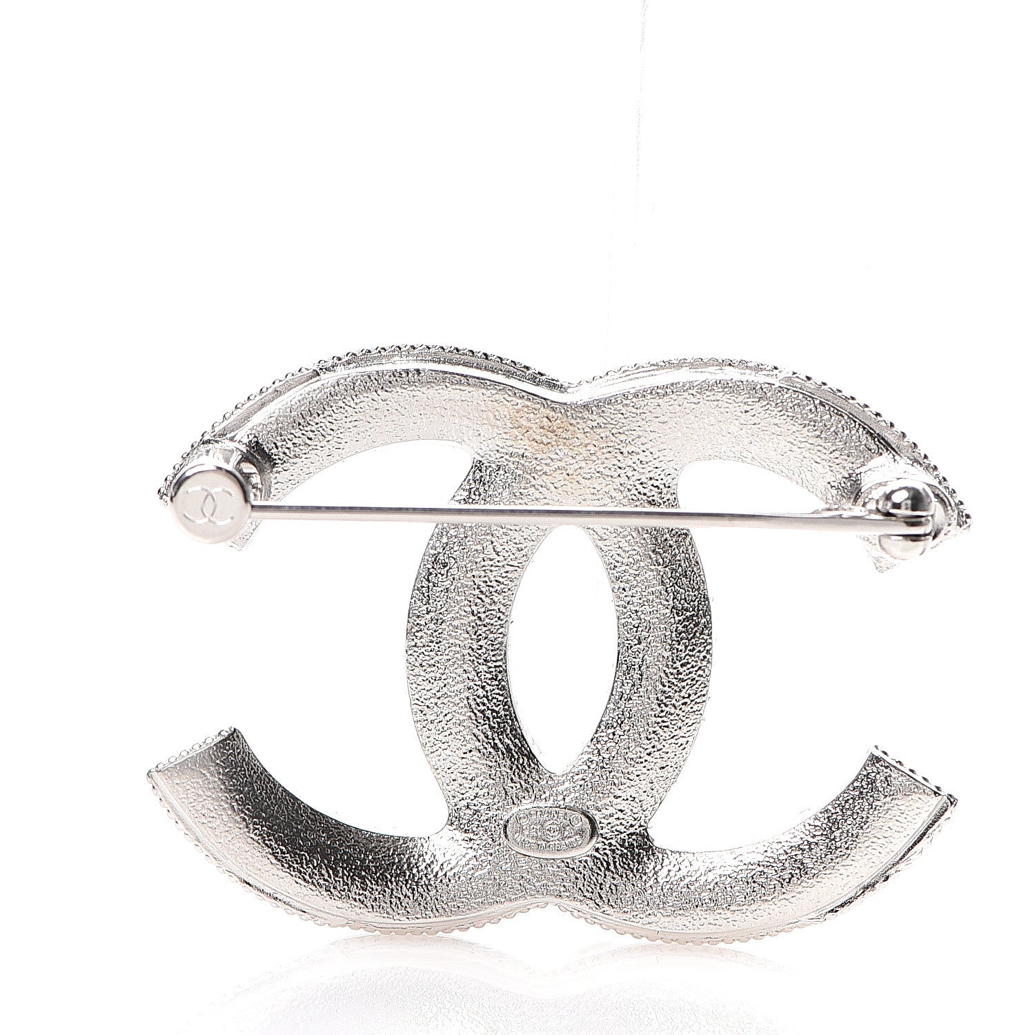 Chanel Crystal CC Brooch Silver 2 of 4