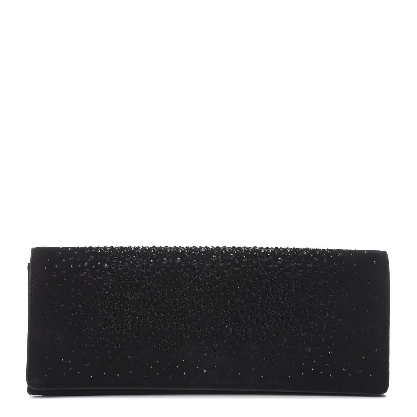 Suede Crystal Clutch Black