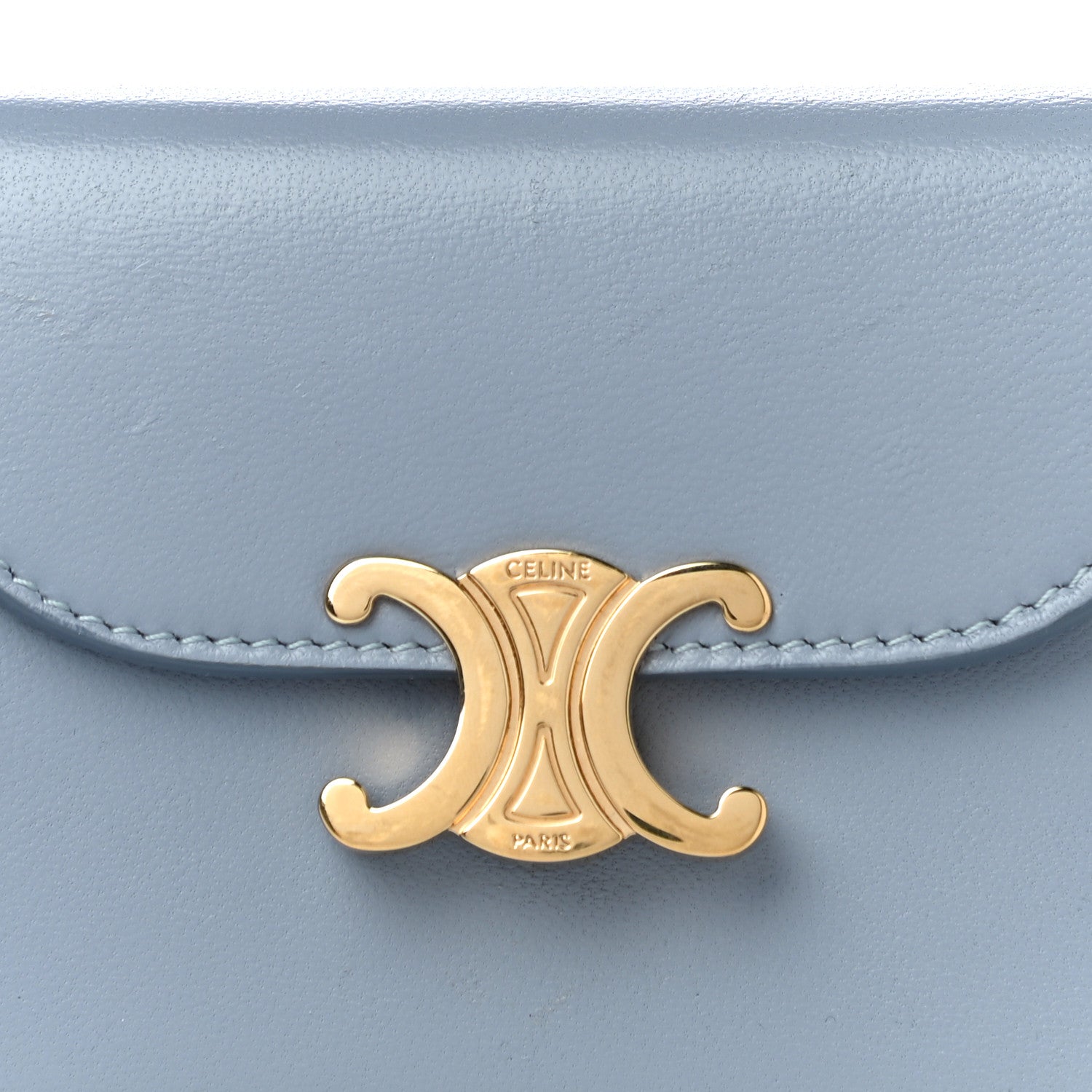 Celine Shiny Smooth Lambskin Small Triomphe Wallet Arctic Blue 7 of 13