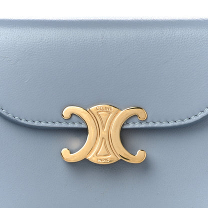 Celine Shiny Smooth Lambskin Small Triomphe Wallet Arctic Blue 7 of 13