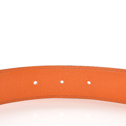 Hermes Swift Epsom 32mm H Belt 100 Black Orange 5 of 7