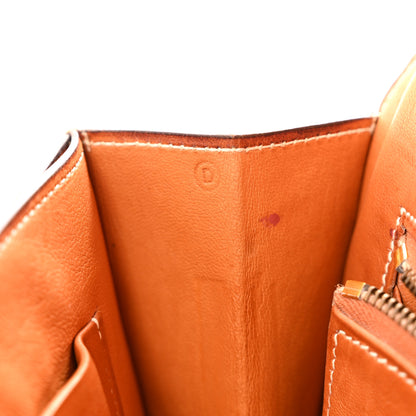 Hermes Canvas Courchevel Medor Clutch Gold Brown 7 of 15