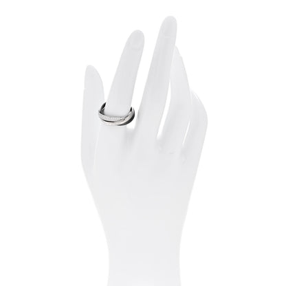 Cartier 18K White Gold Ceramic Diamond Small Trinity Ring 56 7.75 2 of 4