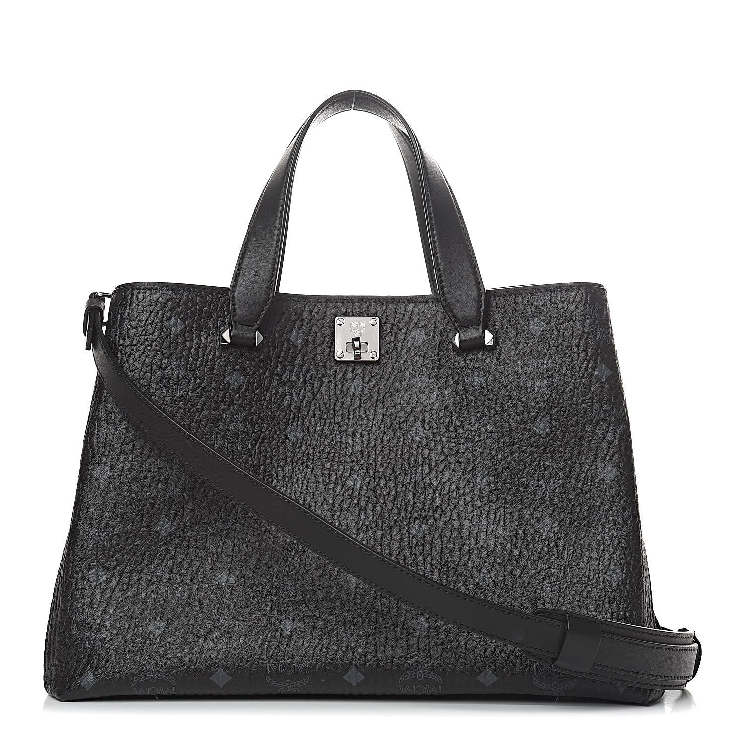 MCM Visetos Large Essential Tote Black 1 of 10