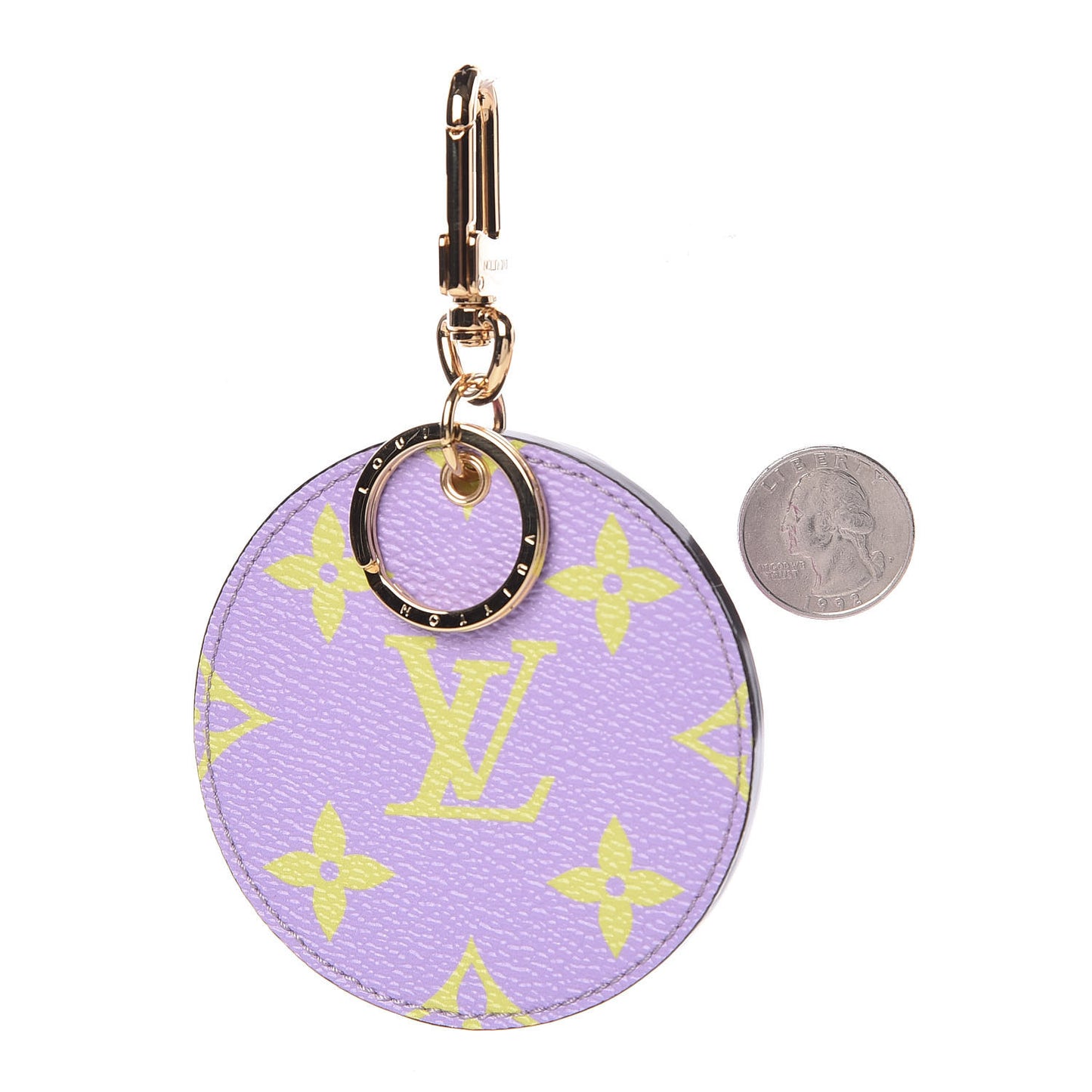 Monogram Giant Bag Charm Key Holder Pink Lilac