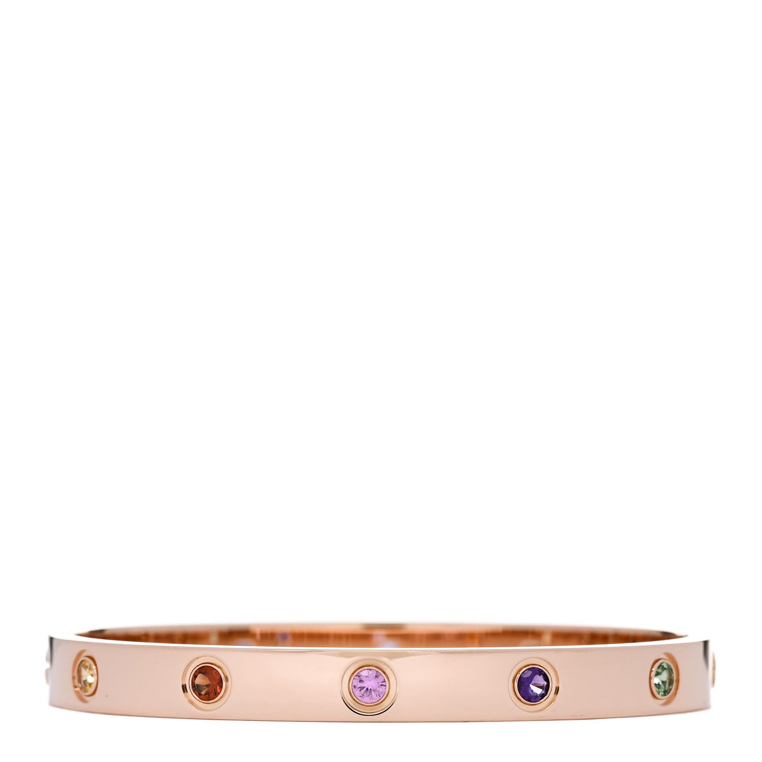 Cartier 18K Pink Gold Sapphire Garnet Amethyst LOVE Bracelet 16 2 of 8