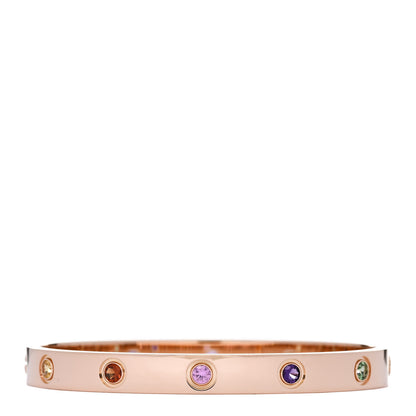 Cartier 18K Pink Gold Sapphire Garnet Amethyst LOVE Bracelet 16 2 of 8
