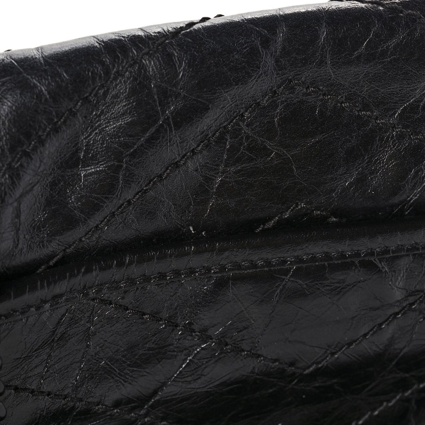 Crinkled Calfskin Matelasse Monogram Baby Niki Chain Satchel Black