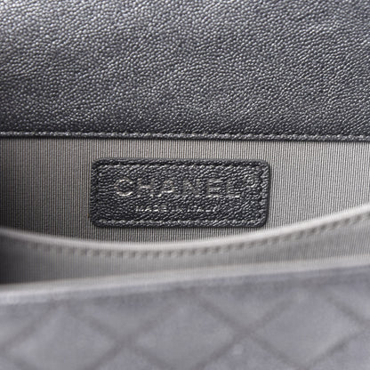 Chanel Iridescent Caviar Quilted North South Boy Flap Silver 6 of 11