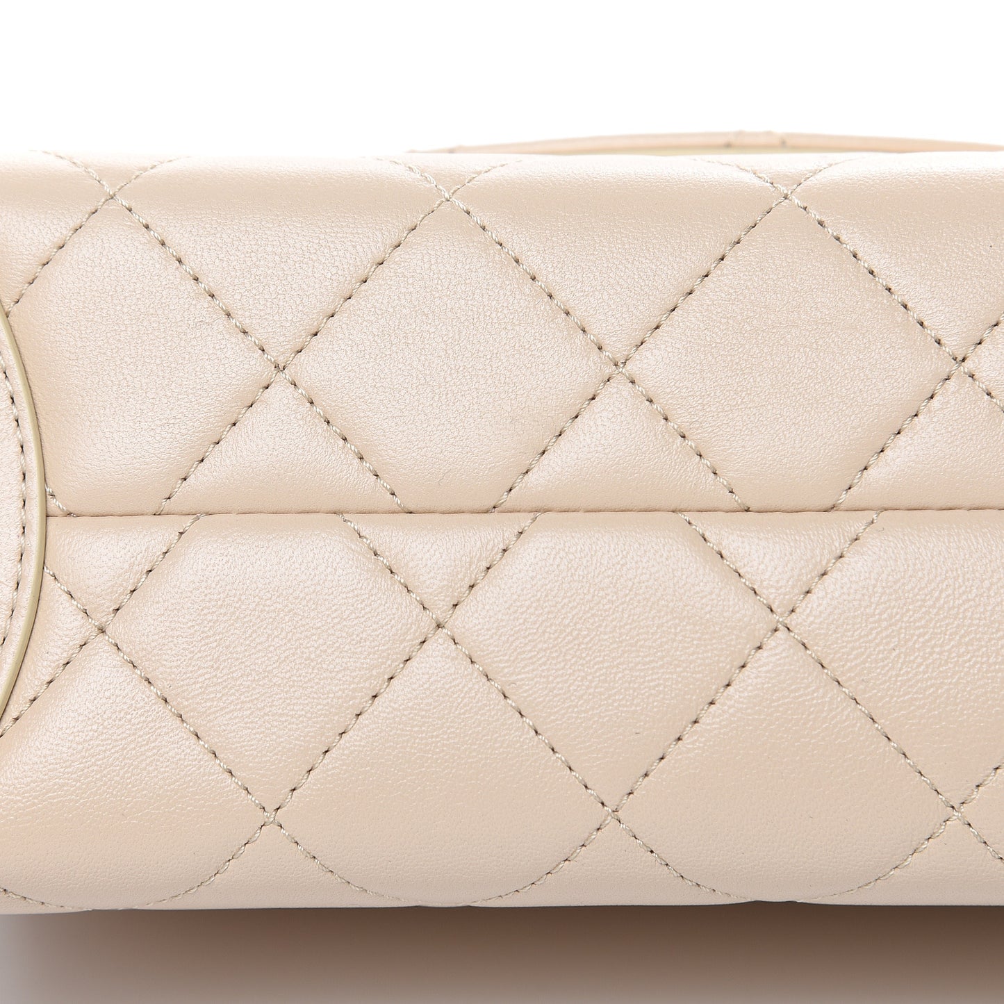 Lambskin Quilted Medium Trendy Spirit Top Handle Bag Beige