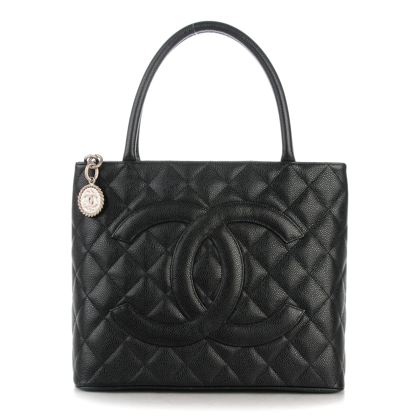 Caviar Quilted Medallion Tote Black
