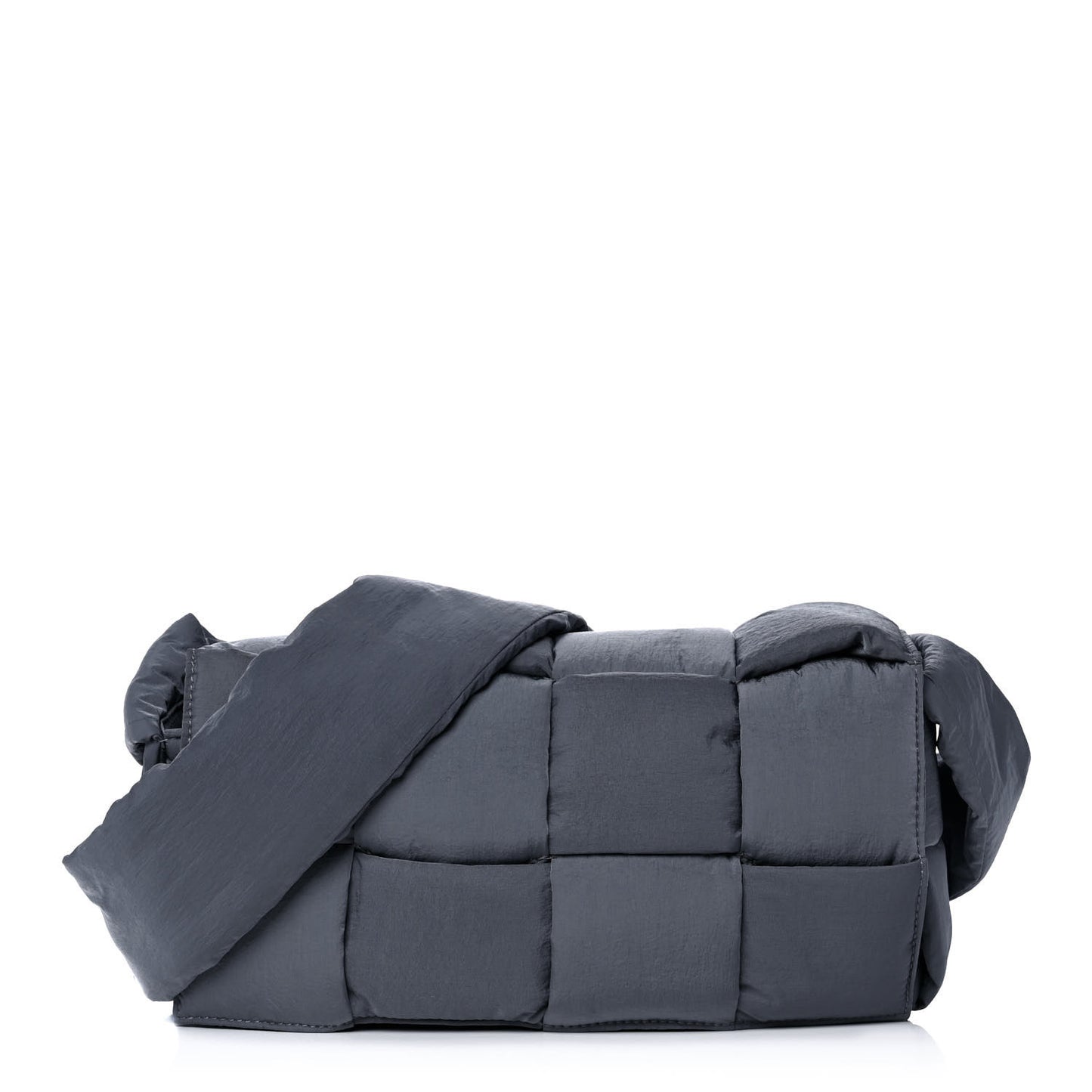 Nylon Intrecciato Padded Tech Cassette Bag Dark Grey
