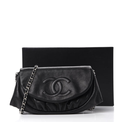 Chanel Caviar Half Moon Wallet On Chain WOC Black 12 of 12