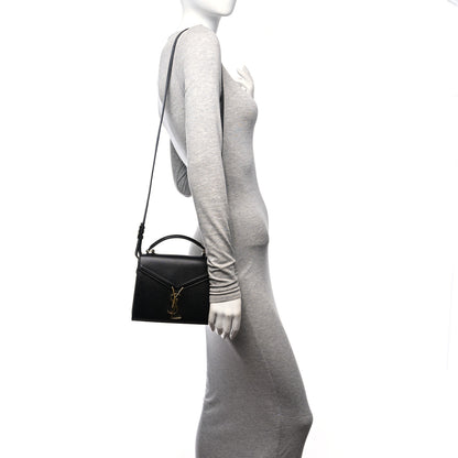Saint Laurent Grain de Poudre Mini Classic Monogram Cassandra Top Handle Black 3 of 10