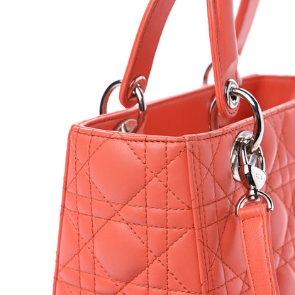 Christian Dior Lambskin Cannage Medium Lady Dior Orange 7 of 13