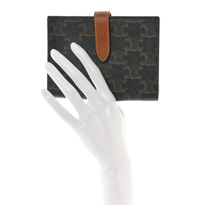 Celine Canvas Triomphe Medium Strap Wallet Tan 2 of 12