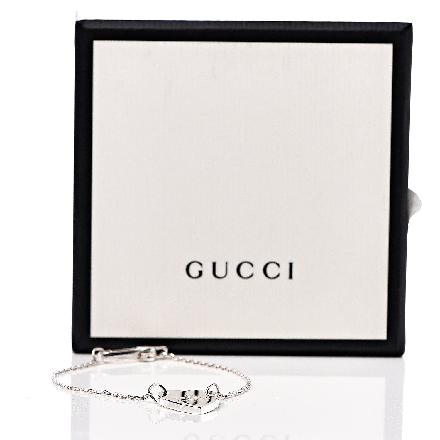 Gucci Sterling Silver Trademark Heart Bracelet 6 of 6