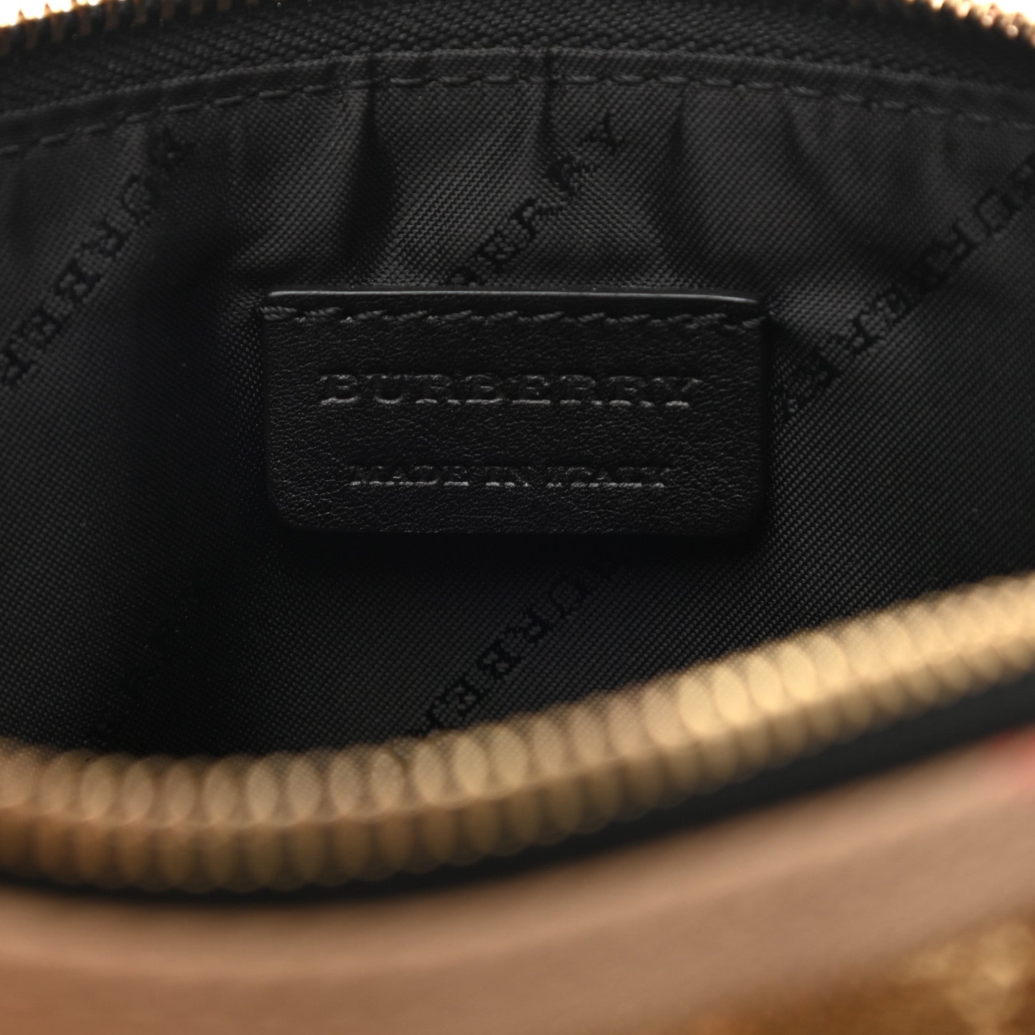 Burberry House Check Sequin Peyton Pouch Bag Gold Black 6 of 7