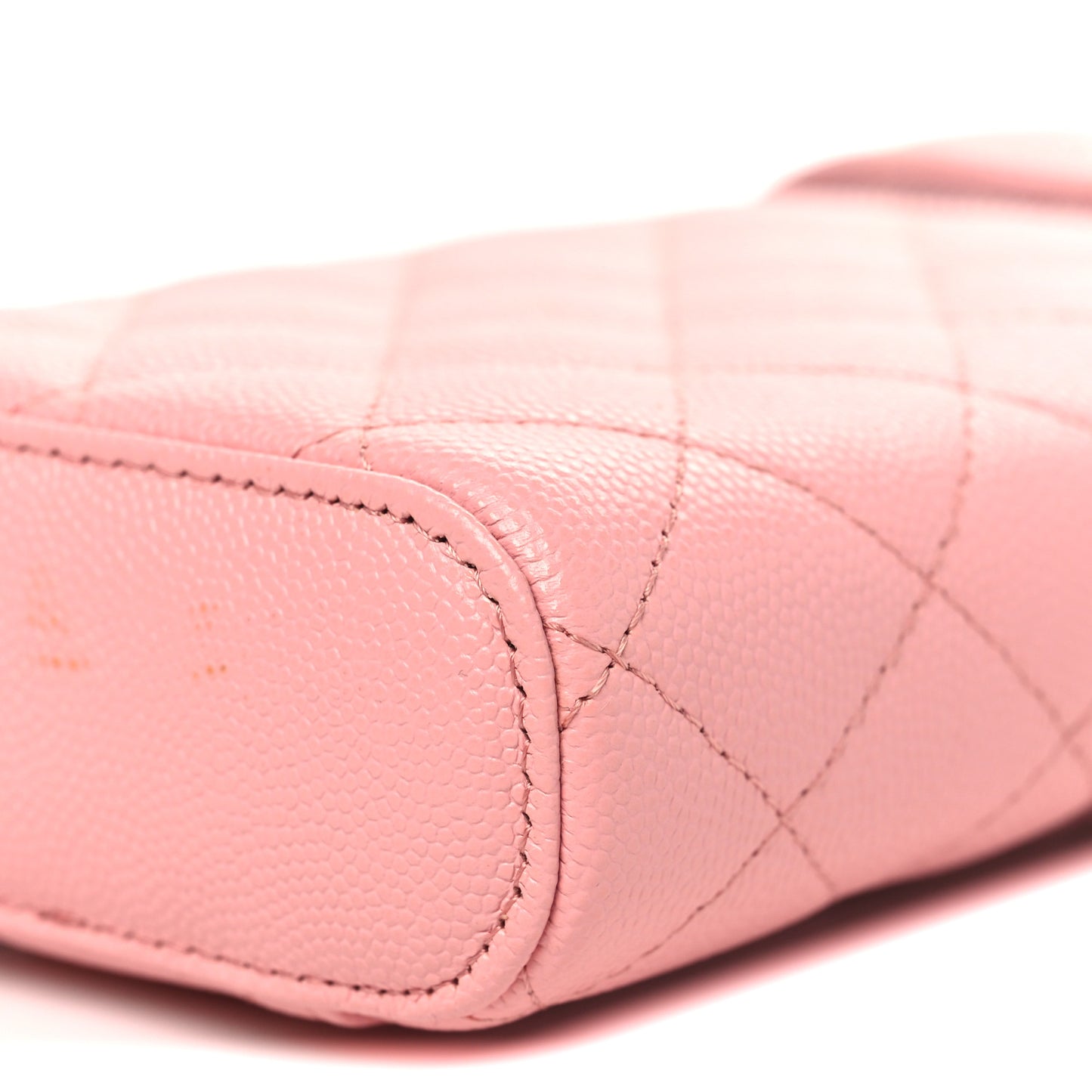Caviar Quilted Phone Holder With Chain Pink