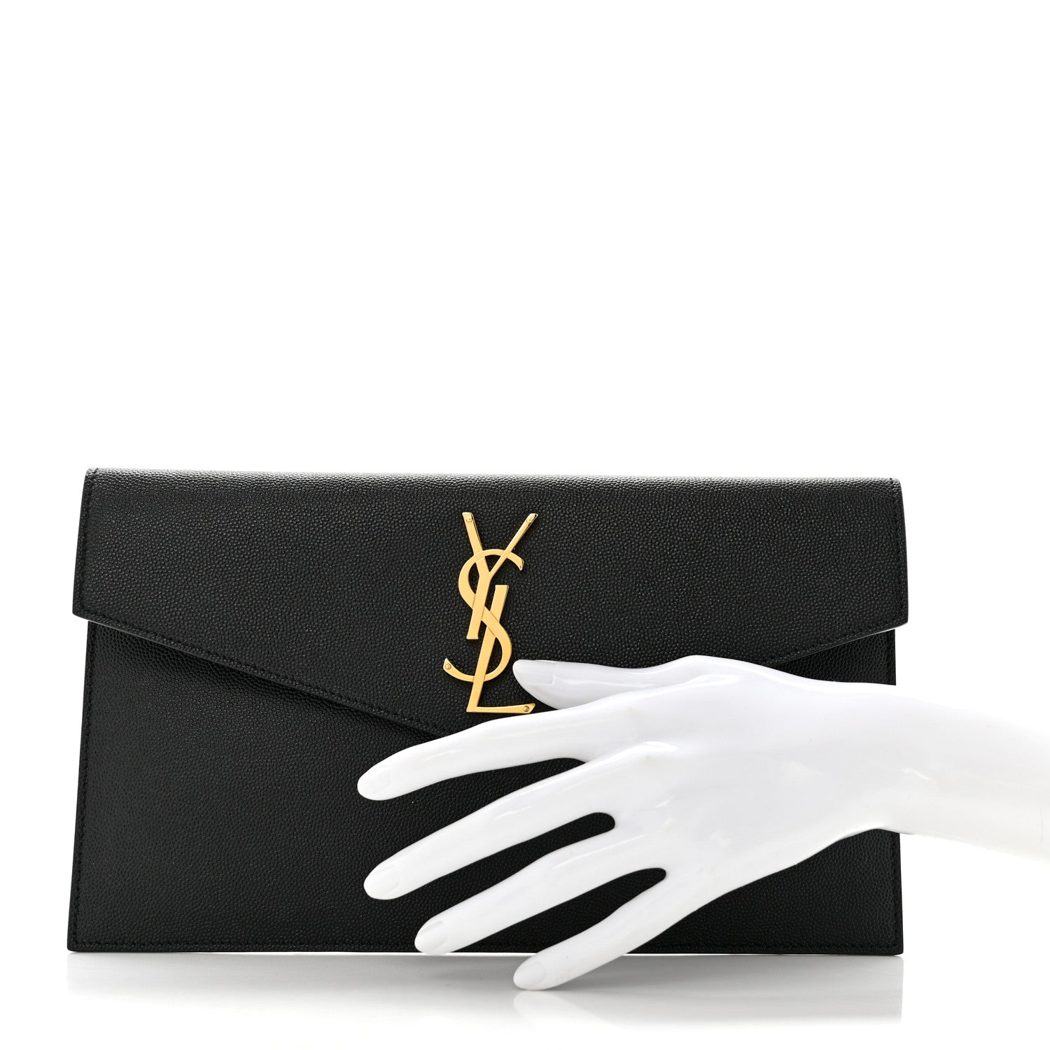 Saint Laurent Grain De Poudre Uptown Pouch Black 2 of 8