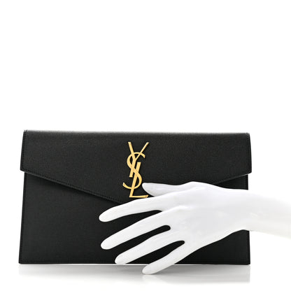 Saint Laurent Grain De Poudre Uptown Pouch Black 2 of 8