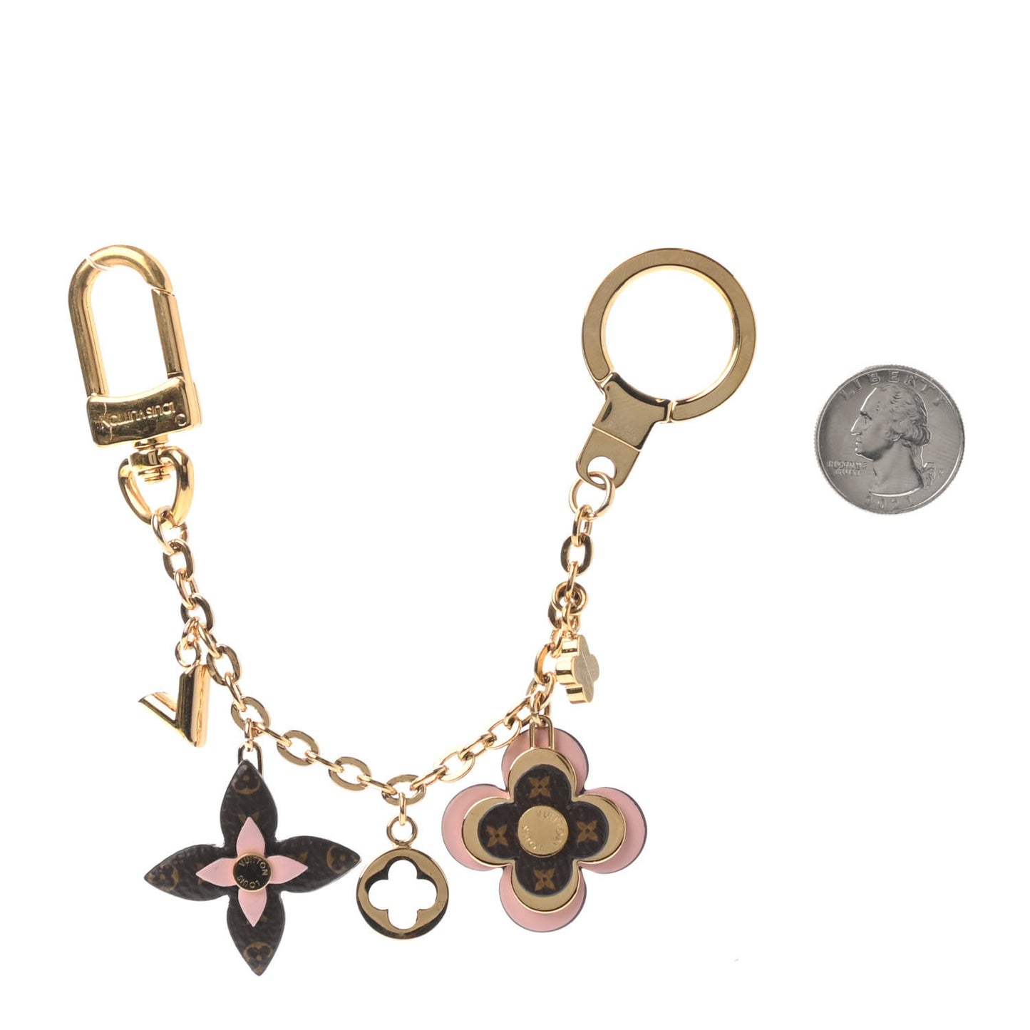 Blooming Flowers Bag Charm Chain Pink