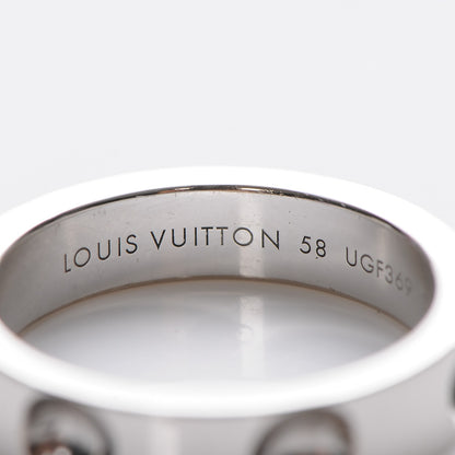 Louis Vuitton 18K White Gold Pink Safran Empreinte Ring 58 8.5 5 of 6