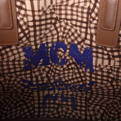 MCM Visetos Medium Liz Reversible Shopper Tote Cognac 9 of 10