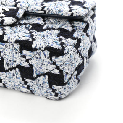Chanel Tweed Quilted Mini Rectangular Flap Black White Light Blue 10 of 10