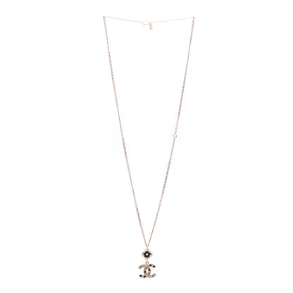 Chanel Crystal Pearl CC Candy Camellia Necklace Gold Black 3 of 5