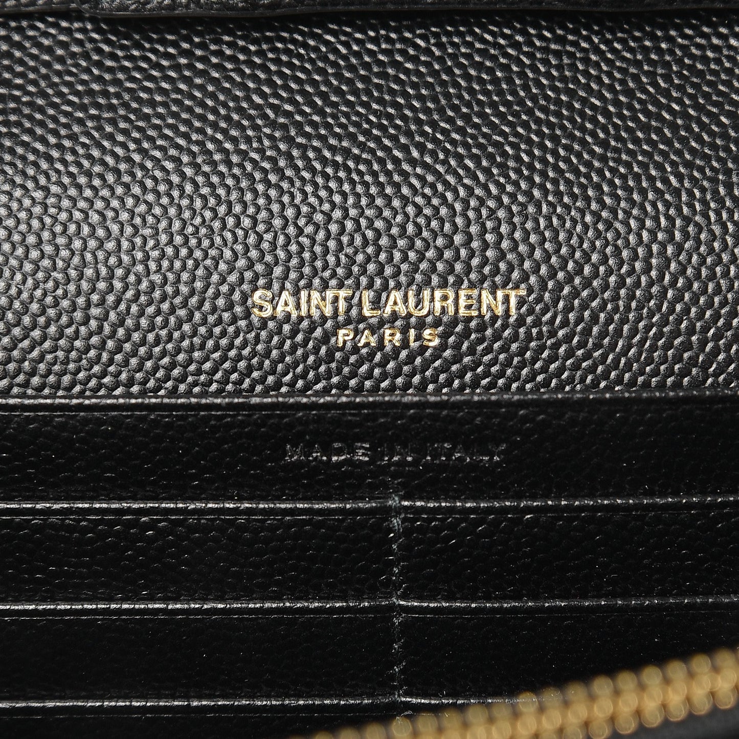 Grain De Poudre Matelasse Chevron Monogram Chain Wallet Black