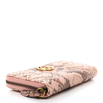 Gucci Snakeskin Matelasse GG Marmont Zip Around Wallet 4 of 7