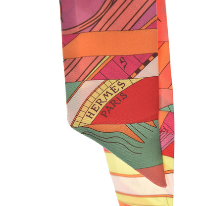 Hermes Silk Astrologie Twilly Rose Corail Vert Fluo 3 of 6