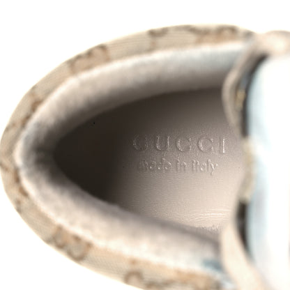 Gucci GG Monogram Nubuck Web Mens Screener High Top Sneakers 5 New Sand Dusty Milk Vintage Green 9 of 10