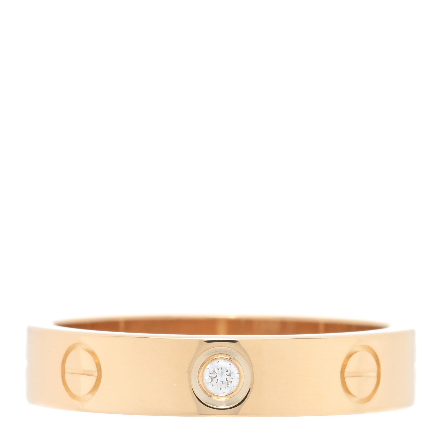 Cartier 18K Yellow Gold Diamond 4mm LOVE Wedding Band Ring 53 6.5 1 of 4