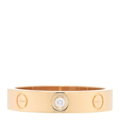 Cartier 18K Yellow Gold Diamond 4mm LOVE Wedding Band Ring 53 6.5 1 of 4