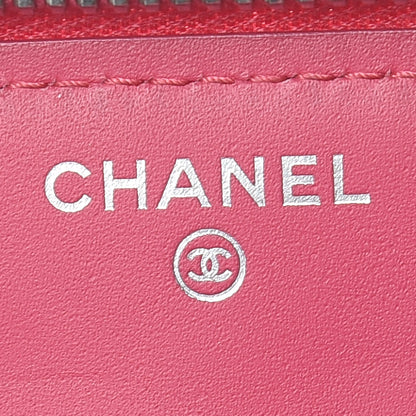 Chanel Patent Calfskin Quilted Zipped Clutch Pink 8 of 12