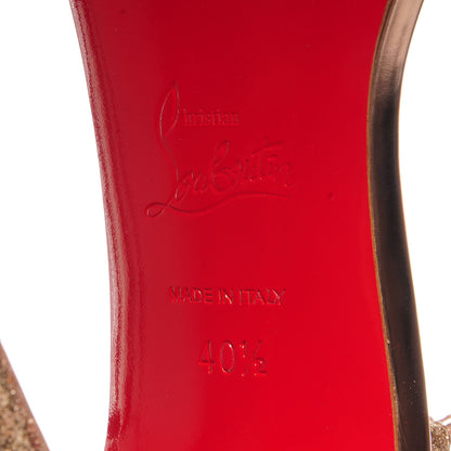 Christian Louboutin Metallic Glitter Calf Vegetable PVC Valnina 100 Sandals 40.5 Version Poudre 6 of 6