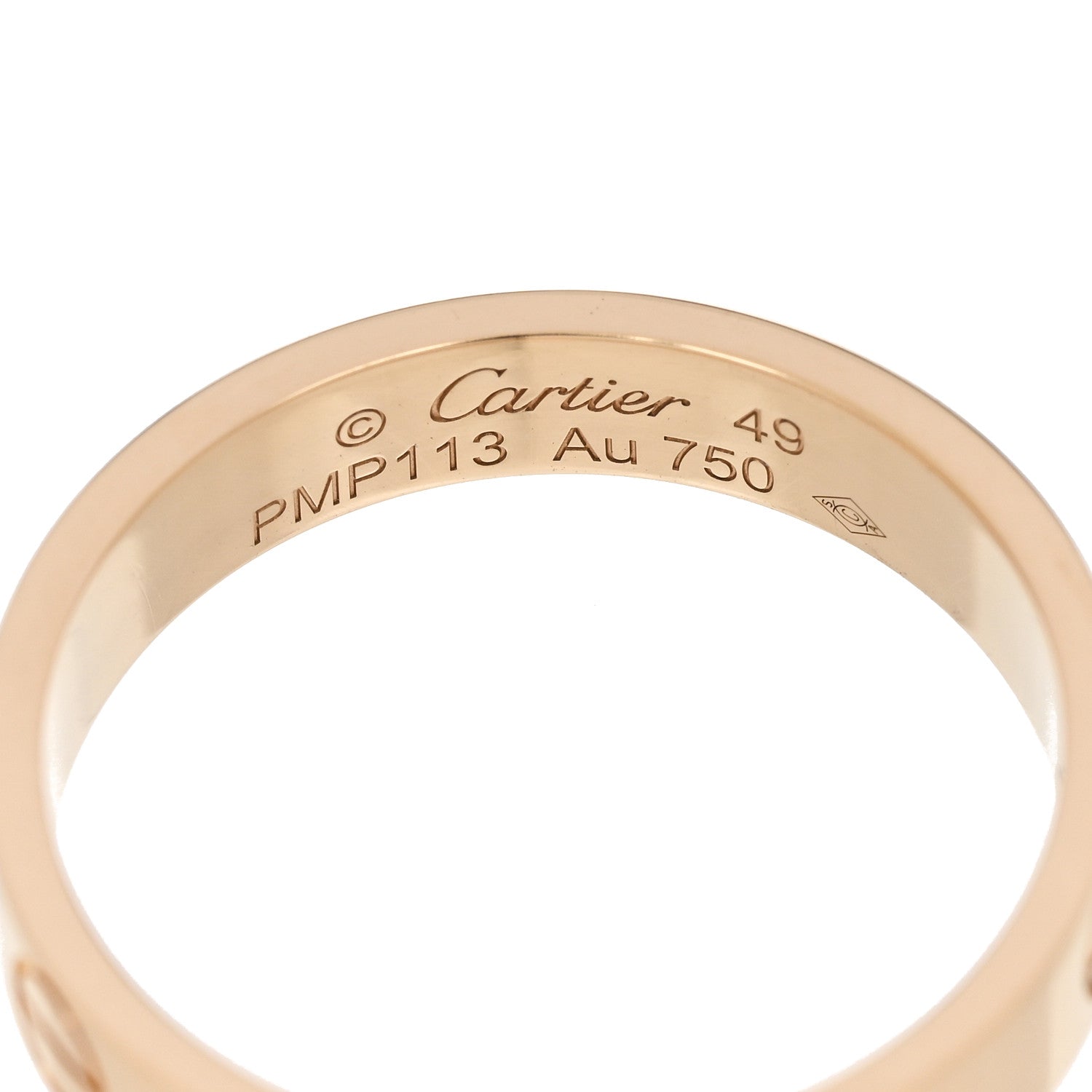 Cartier 18K Yellow Gold 3.5mm LOVE Wedding Band Ring 49 4.75 5 of 6