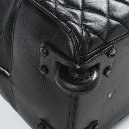 Chanel Aged Calfskin Nylon Duffel Trolley Black 9 of 13
