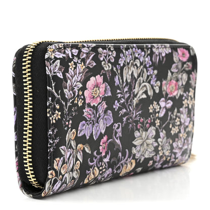 Christian Dior Calfskin Millefiori Printed Lady Dior Zip Wallet Black 3 of 7