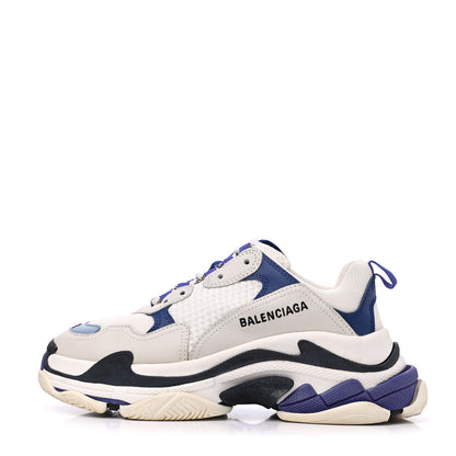 Balenciaga Mesh Nubuck Womens Triple S Sneakers 38 White Bleu Violet 1 of 24
