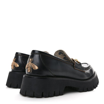 Gucci Cordovan Lux Womens Harald Horsebit 25mm Platform Loafers 39 Black 4 of 9