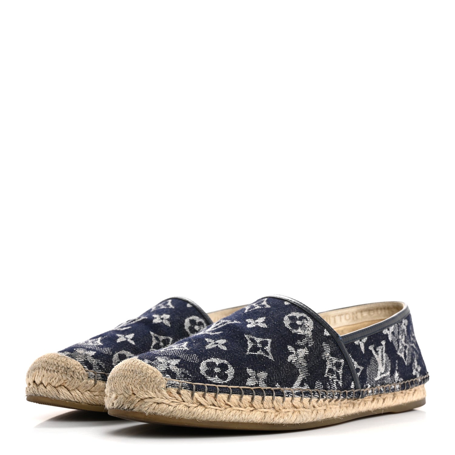 Louis Vuitton Monogram Denim Espadrille Flats 8.5 Blue 4 of 15
