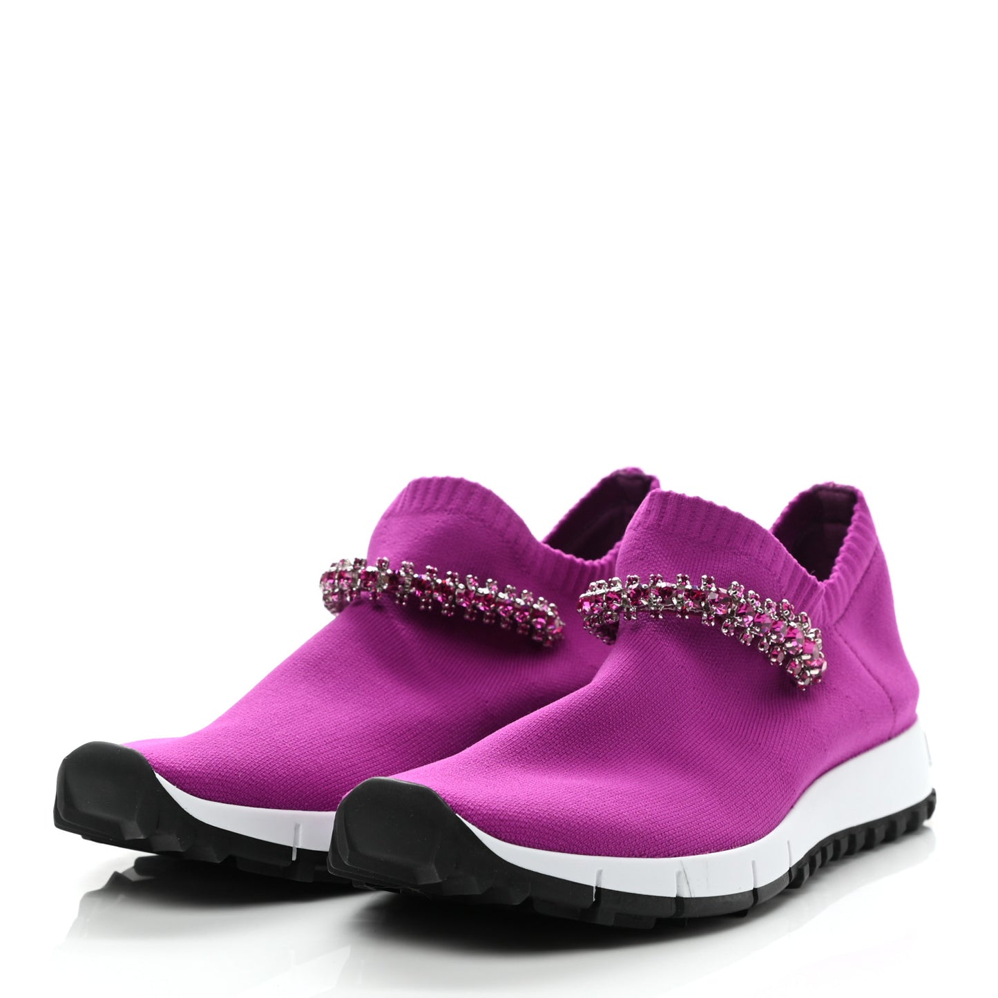 Knit Crystal Verona Sneaker 37.5 Hot Pink Fuchsia