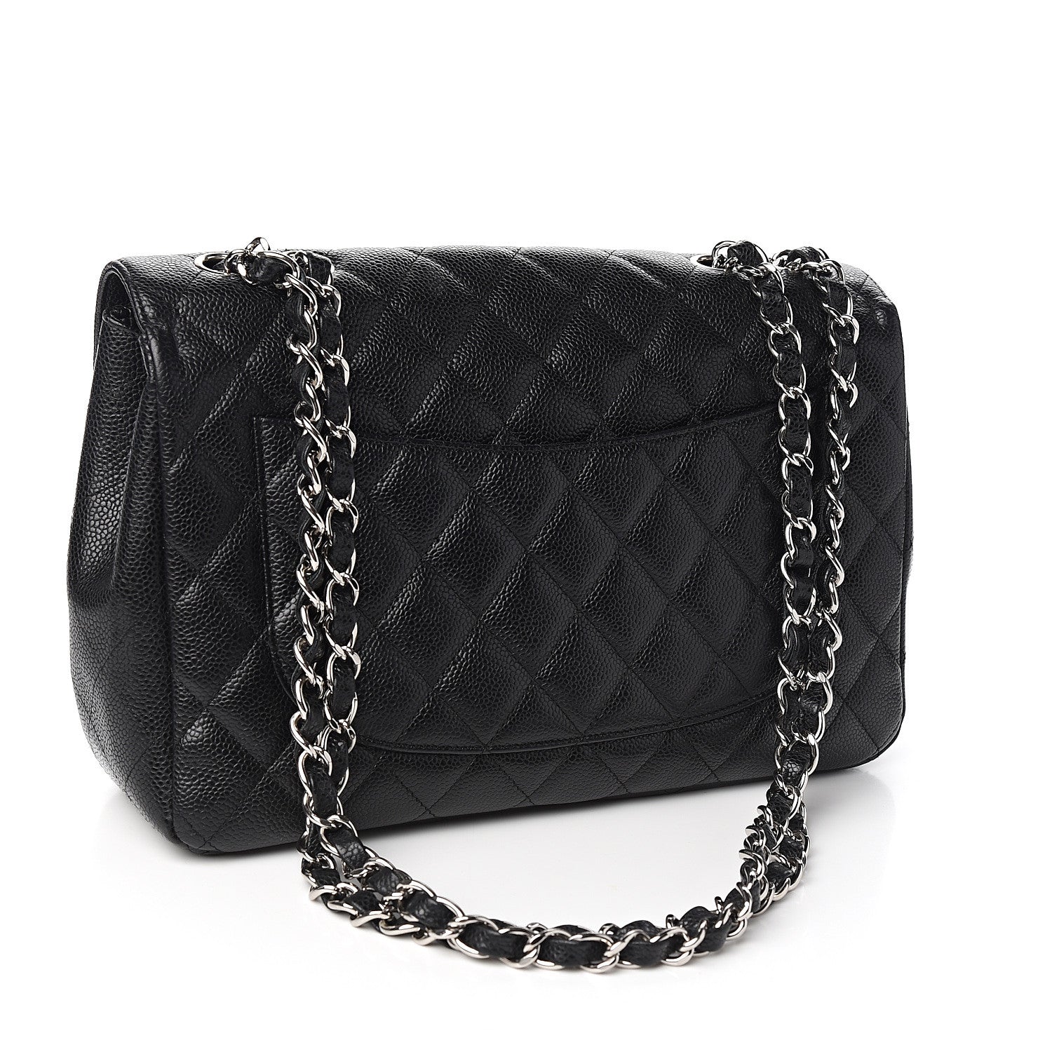 Chanel Caviar Quilted Jumbo Single Flap Black 2 of 9
