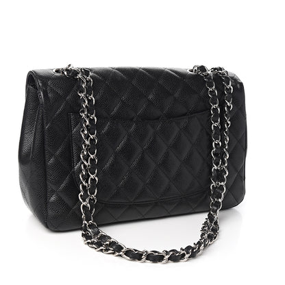 Chanel Caviar Quilted Jumbo Single Flap Black 2 of 9