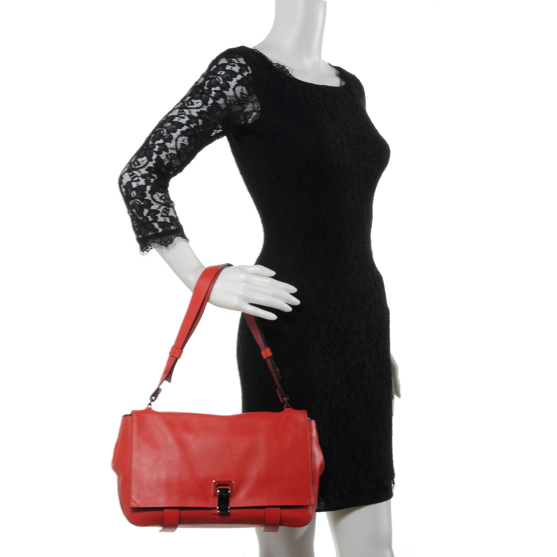 Proenza Schouler Calfskin PS Courier Bag Poppy Chianti 2 of 10
