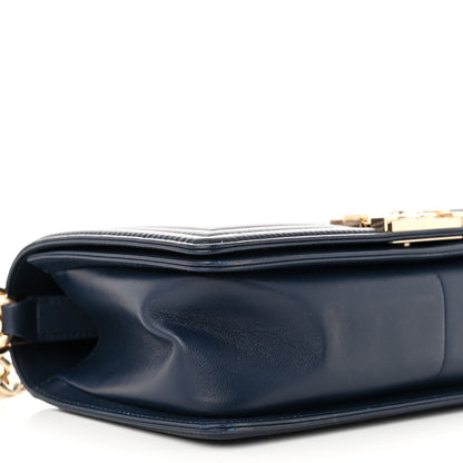 Chanel Lambskin Quilted Medium Boy Flap Dark Navy 9 of 10